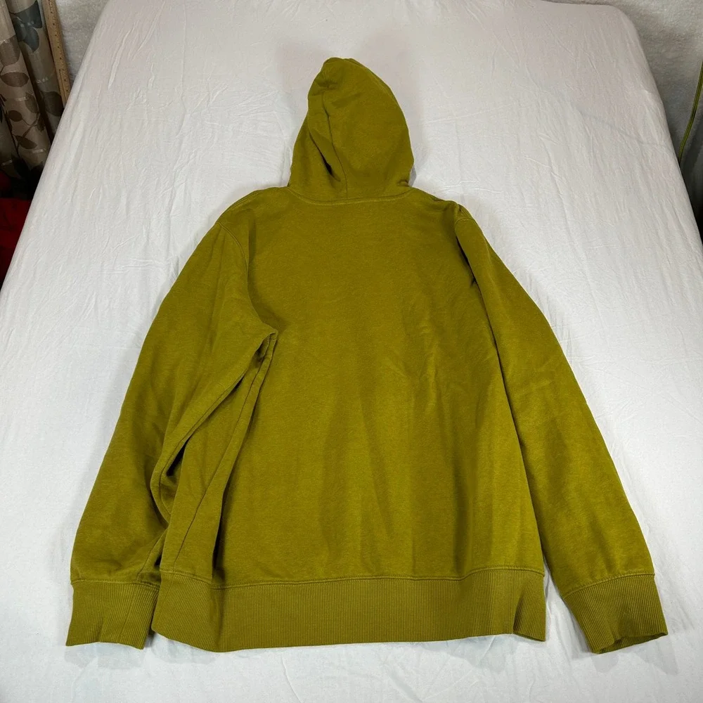 The North Face Mens Olive Green Graphic Logo Pullover Hoodie Large A7UNL F23